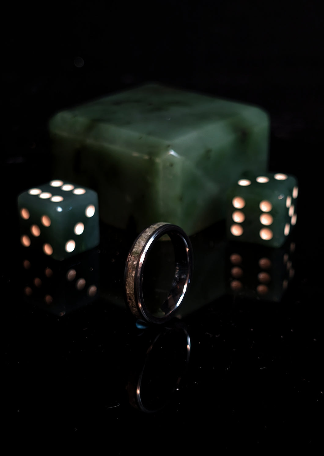 Jade Stackable Tungsten Ring