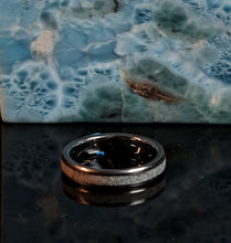 Load image into Gallery viewer, Larimar Stackable Tungsten Ring
