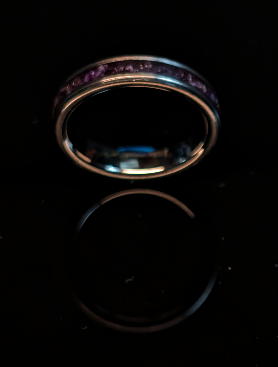 Amethyst Stackable Tungsten Ring