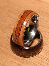Load image into Gallery viewer, Red Jasper and Quilted Cedar Bentwood Ring
