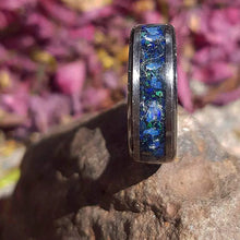 Load image into Gallery viewer, Australian Opal and Azurite Tungsten Ring
