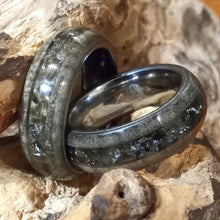 Load image into Gallery viewer, Silver Maple and Black Obsidian Ring
