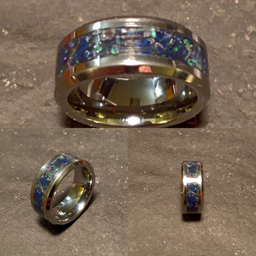 Azurite Tungsten Ring