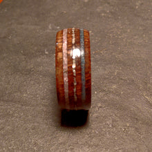 Load image into Gallery viewer, Ruby Diamond and Blue Agate Ancient Bog Oak Ring
