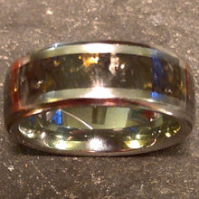 Load image into Gallery viewer, Fire Opal and Shungite Tungsten Ring
