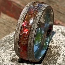 Load image into Gallery viewer, Ammolite and Silver Maple Bentwood Ring
