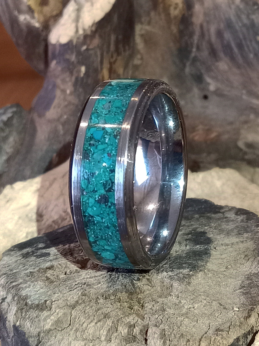 Chrysocolla Tungsten Ring