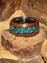 Load image into Gallery viewer, Chrysocolla Cedar Bentwood Ring
