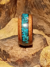 Load image into Gallery viewer, Chrysocolla Cedar Bentwood Ring
