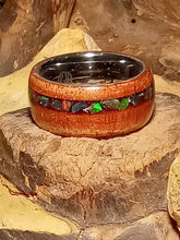 Load image into Gallery viewer, Offset Black Opal Cedar Bentwood Ring
